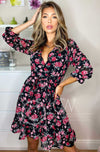 Ladies black floral dress