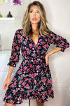 Ladies black floral dress